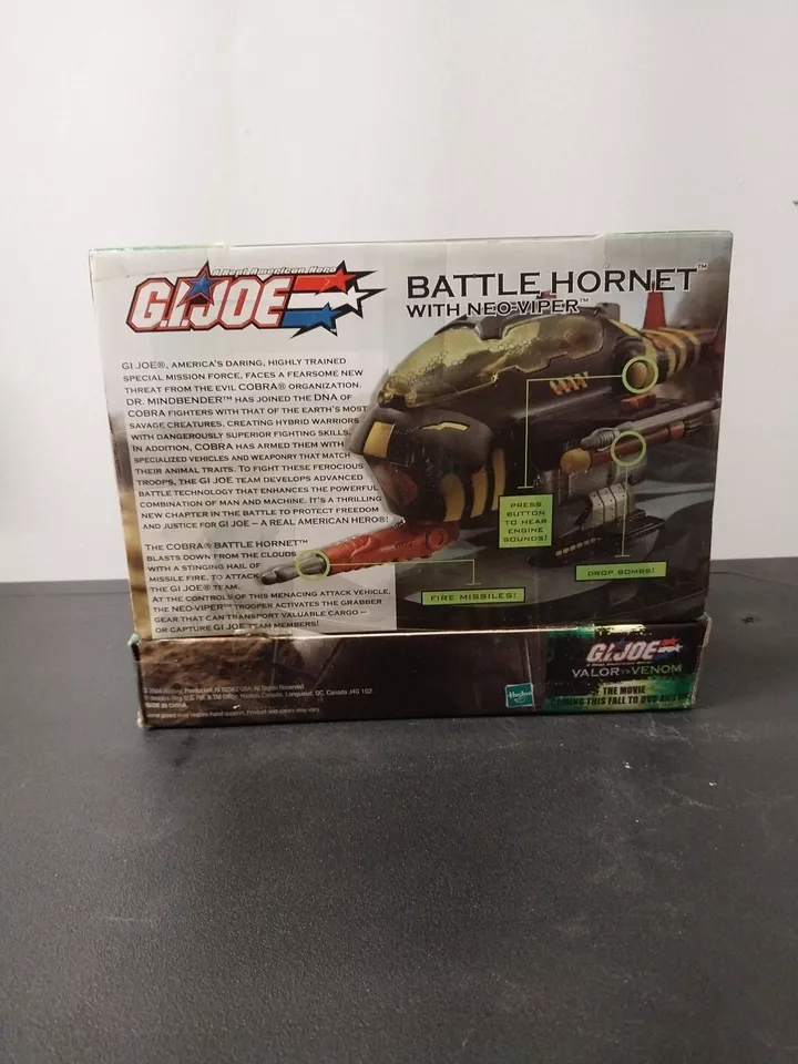 GI JOE VALOR VS VENOM BATTLE HORNET w/ 3.75" NEO-VIPER FIGURE MISB 2003 NEW
