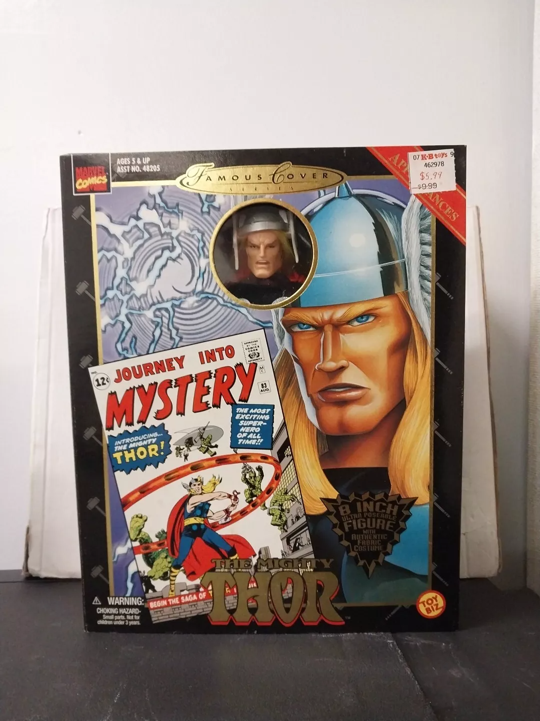 The Mighty Thor Figure - Famous Cover Series 8" 1998 Vintage TOY BIZ NIB