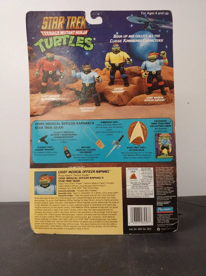 Vintage 1994 Star Trek TMNT Chief Medical Officer Raphael Playmates Figure NOC