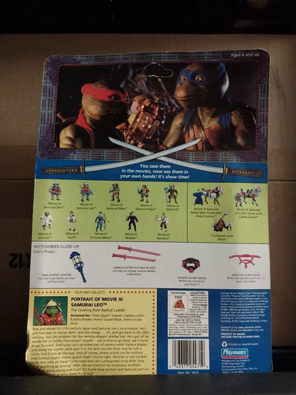 Samurai Leo Movie III Teenage Mutant Ninja Turtles TMNT 1992 MOSC UNPUNCHED
