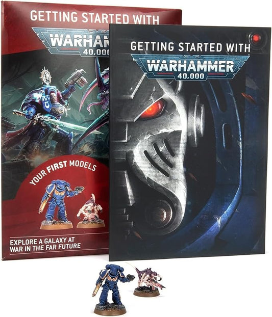 Games Workshop Getting Started with Warhammer 40,000 Kit with Space Marine and Necron Figurines